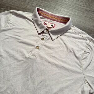 Carbon 2 Cobalt Polo Shirt Mens Large Beige 100% Cotton Preppy Vintage Casual